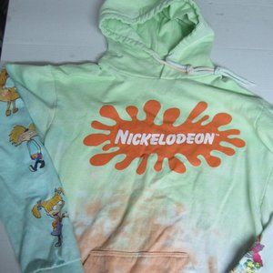Nickelodeon S green tie dye hoodie sweatshirt